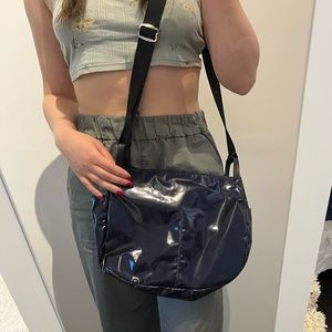 Casual Blue Denim Crossbody Bag with Adjustable Strap